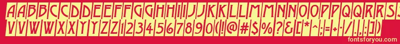 フォントAModernocmobl – 黄色の文字、赤い背景