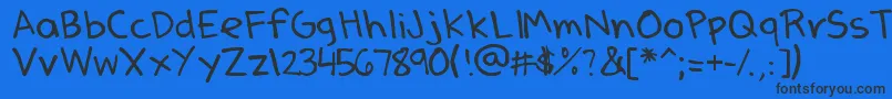 DenneSSummer-fontti – mustat fontit sinisellä taustalla