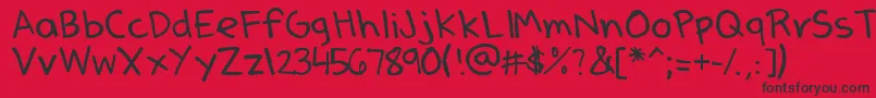DenneSSummer-Schriftart – Schwarze Schriften auf rotem Hintergrund
