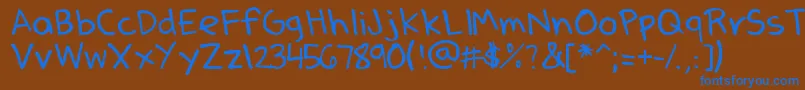 フォントDenneSSummer – 茶色の背景に青い文字