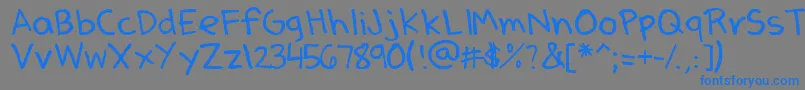 フォントDenneSSummer – 灰色の背景に青い文字