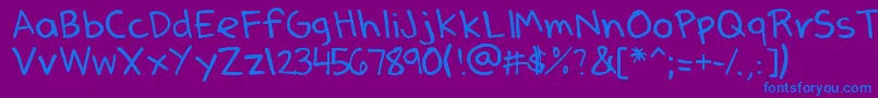 DenneSSummer-fontti – siniset fontit violetilla taustalla