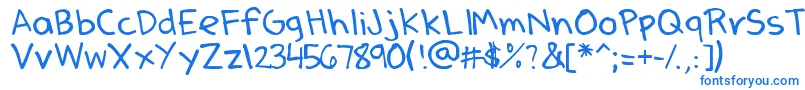 DenneSSummer-Schriftart – Blaue Schriften auf weißem Hintergrund