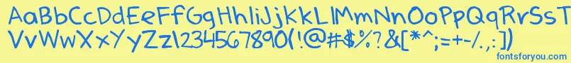 DenneSSummer-Schriftart – Blaue Schriften auf gelbem Hintergrund