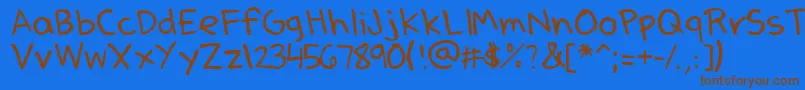 DenneSSummer-Schriftart – Braune Schriften auf blauem Hintergrund