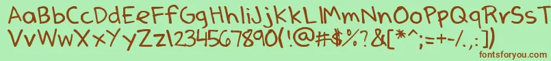 DenneSSummer Font – Brown Fonts on Green Background