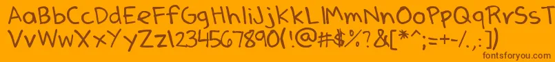 DenneSSummer-Schriftart – Braune Schriften auf orangefarbenem Hintergrund