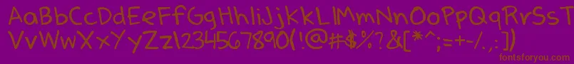 DenneSSummer-fontti – ruskeat fontit violetilla taustalla