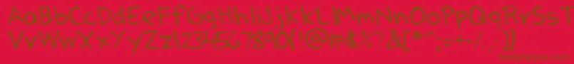 DenneSSummer-fontti – ruskeat fontit punaisella taustalla
