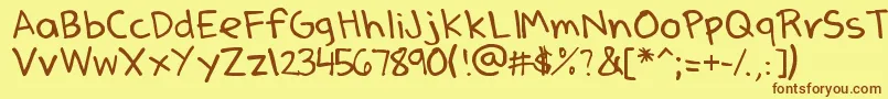 Шрифт DenneSSummer – коричневые шрифты на жёлтом фоне