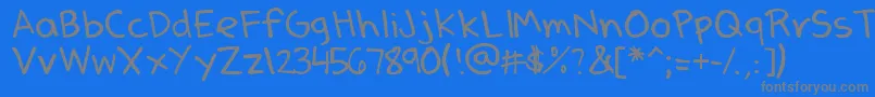 DenneSSummer-fontti – harmaat kirjasimet sinisellä taustalla