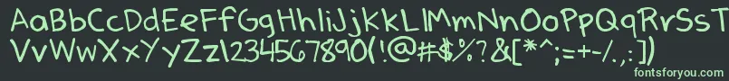 DenneSSummer-fontti – vihreät fontit mustalla taustalla