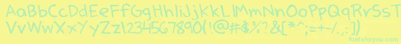 DenneSSummer-fontti – vihreät fontit keltaisella taustalla