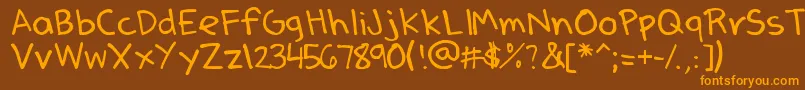 DenneSSummer Font – Orange Fonts on Brown Background