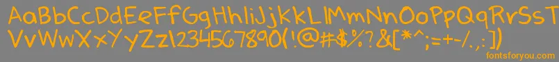 DenneSSummer-fontti – oranssit fontit harmaalla taustalla