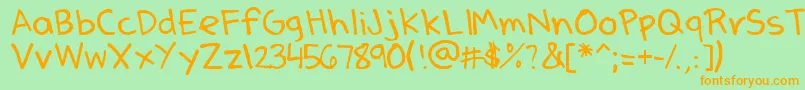 DenneSSummer Font – Orange Fonts on Green Background