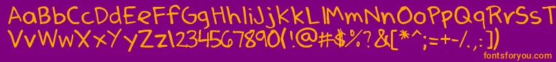 DenneSSummer-Schriftart – Orangefarbene Schriften auf violettem Hintergrund