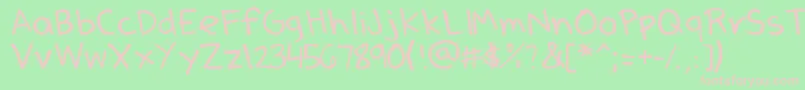 DenneSSummer-Schriftart – Rosa Schriften auf grünem Hintergrund
