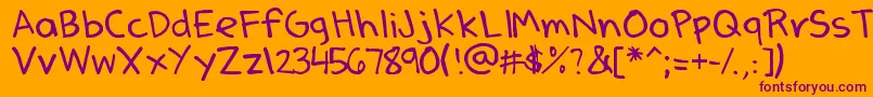 DenneSSummer-fontti – violetit fontit oranssilla taustalla