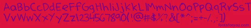 DenneSSummer-fontti – violetit fontit punaisella taustalla