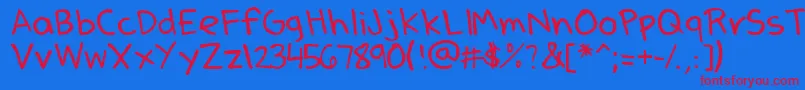 DenneSSummer Font – Red Fonts on Blue Background