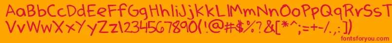 DenneSSummer Font – Red Fonts on Orange Background