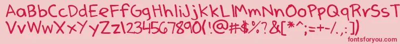 フォントDenneSSummer – ピンクの背景に赤い文字