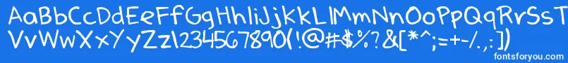 Шрифт DenneSSummer – белые шрифты на синем фоне