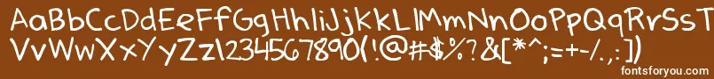 DenneSSummer-fontti – valkoiset fontit ruskealla taustalla