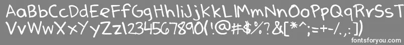 DenneSSummer-fontti – valkoiset fontit harmaalla taustalla