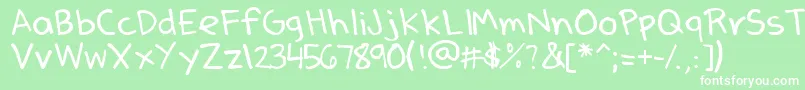 DenneSSummer-fontti – valkoiset fontit vihreällä taustalla