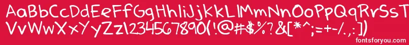 Шрифт DenneSSummer – белые шрифты на красном фоне