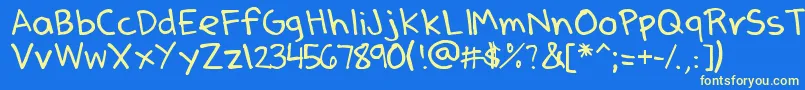 DenneSSummer-fontti – keltaiset fontit sinisellä taustalla