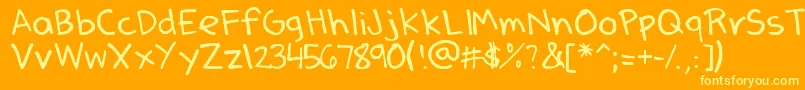 DenneSSummer-Schriftart – Gelbe Schriften auf orangefarbenem Hintergrund