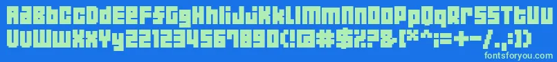 04b19 Font – Green Fonts on Blue Background