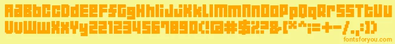 04b19 Font – Orange Fonts on Yellow Background