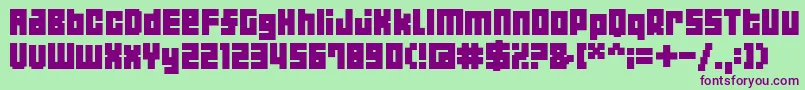 04b19 Font – Purple Fonts on Green Background