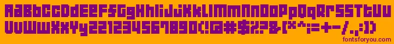 04b19 Font – Purple Fonts on Orange Background