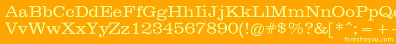 Więcej informacji o czcionce ClarendonКнижный Czcionka ClarendonКнижный – żółte czcionki na pomarańczowym tle