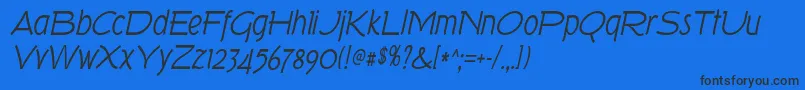 TorkItalic Font – Black Fonts on Blue Background