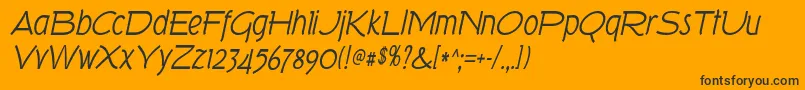 TorkItalic Font – Black Fonts on Orange Background