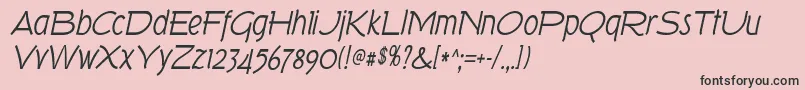 TorkItalic Font – Black Fonts on Pink Background
