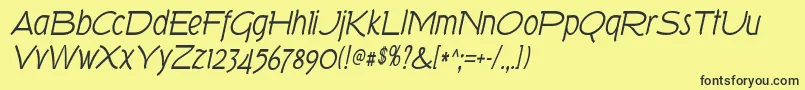 TorkItalic Font – Black Fonts on Yellow Background