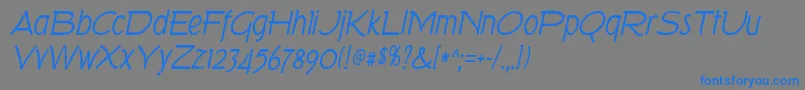TorkItalic-Schriftart – Blaue Schriften auf grauem Hintergrund