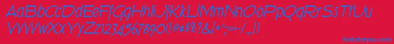 TorkItalic Font – Blue Fonts on Red Background