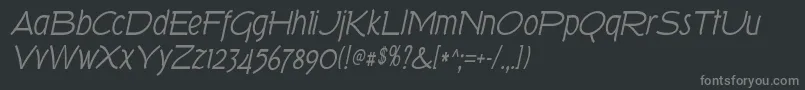 TorkItalic Font – Gray Fonts on Black Background