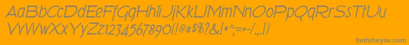 TorkItalic Font – Gray Fonts on Orange Background