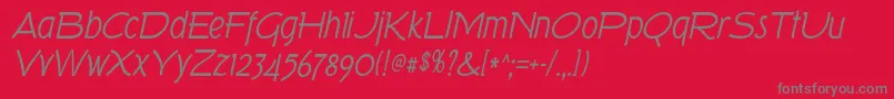 TorkItalic Font – Gray Fonts on Red Background