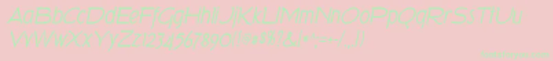 フォントTorkItalic – ピンクの背景に緑の文字