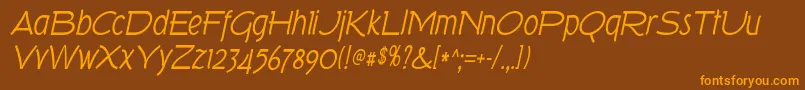 TorkItalic Font – Orange Fonts on Brown Background